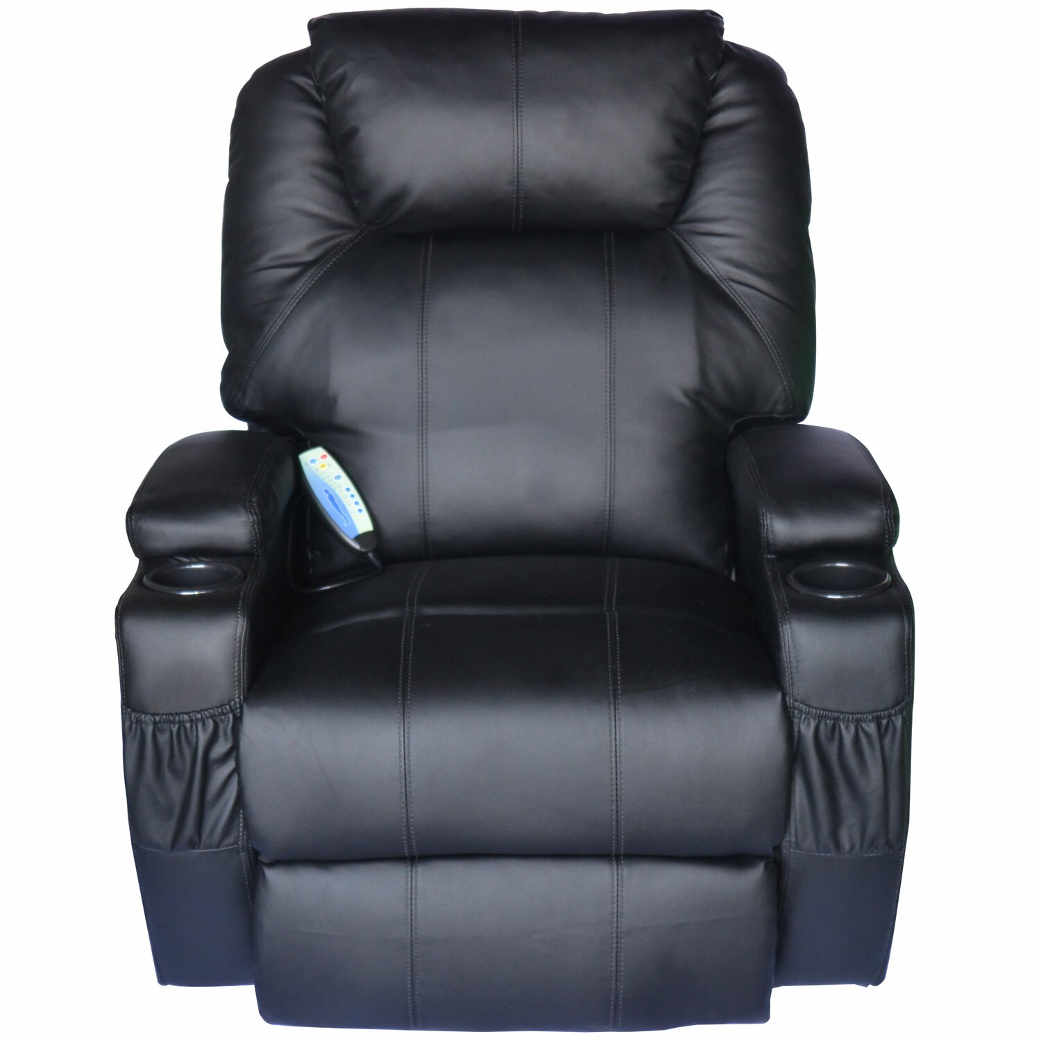 Outsunny HomCom Deluxe Heated Vibrating Vinyl Leather Massage Recliner